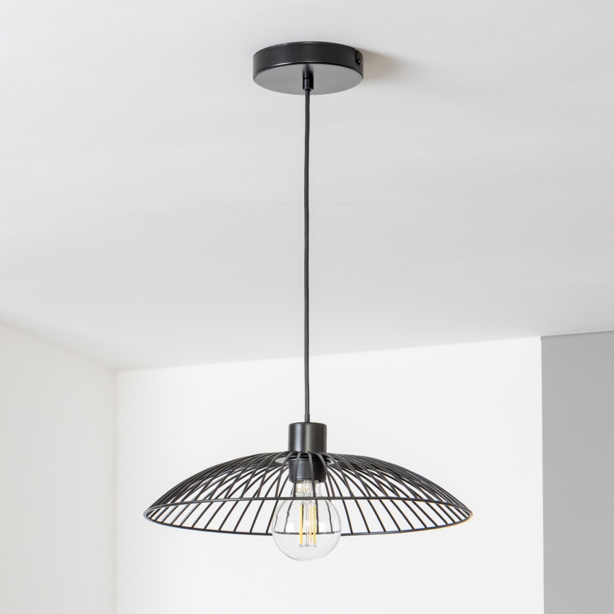 Brilagi - Lámpara colgante LED CERIA WIRE 1xE27/40W/230V Ø 26 cm, negra