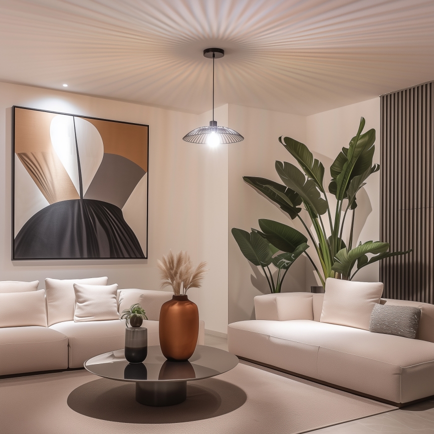 Brilagi - Lámpara colgante LED CERIA WIRE 1xE27/40W/230V Ø 26 cm, negra