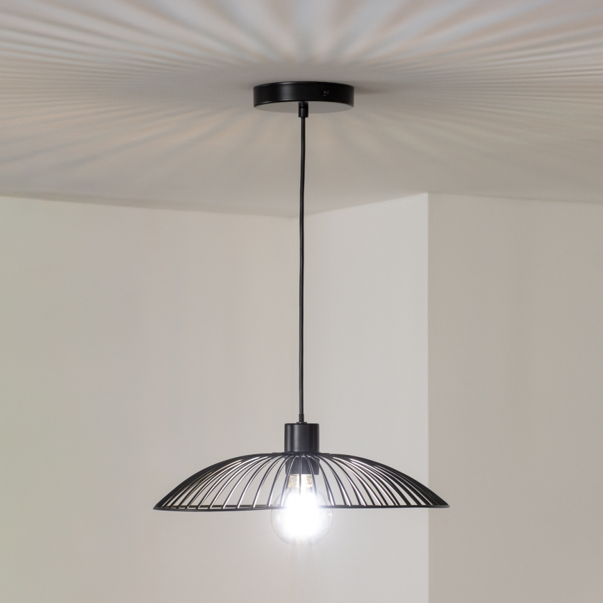 Brilagi - Lámpara colgante LED CERIA WIRE 1xE27/40W/230V Ø 26 cm, negra