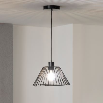 Brilagi - Lámpara colgante LED CERIA WIRE con cable 1x E27/40W/230V Ø 30 cm negra