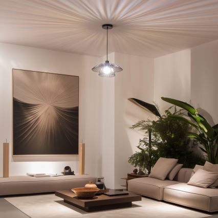 Brilagi - Lámpara colgante LED CERIA WIRE con cable 1xE27/40W/230V, diámetro 38 cm, negro