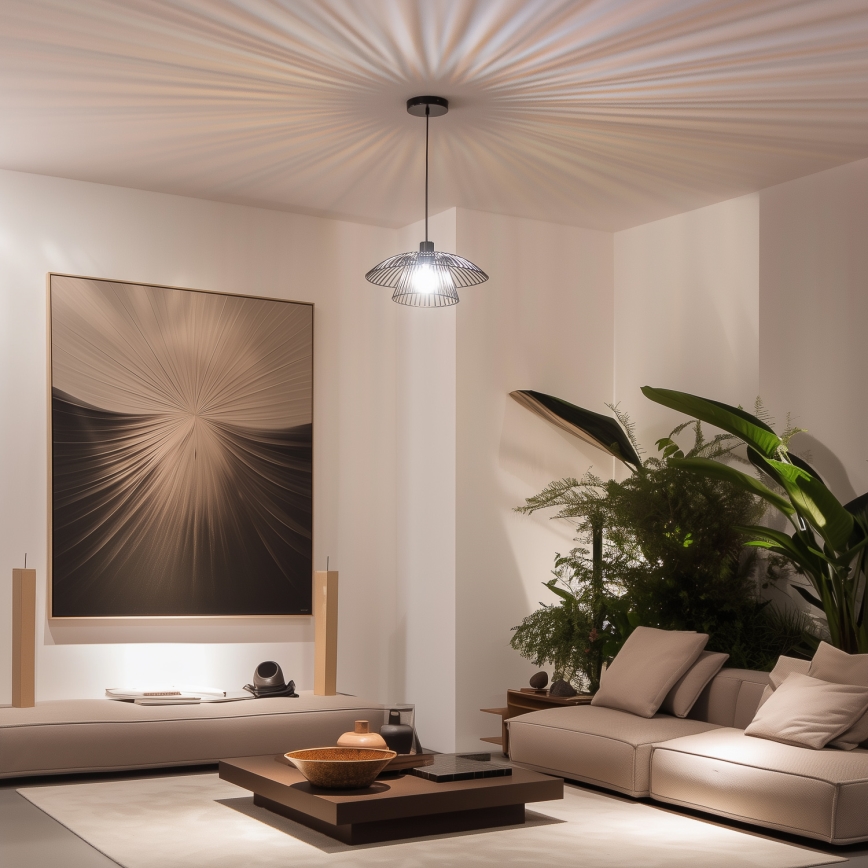 Brilagi - Lámpara colgante LED CERIA WIRE con cable 1xE27/40W/230V, diámetro 38 cm, negro