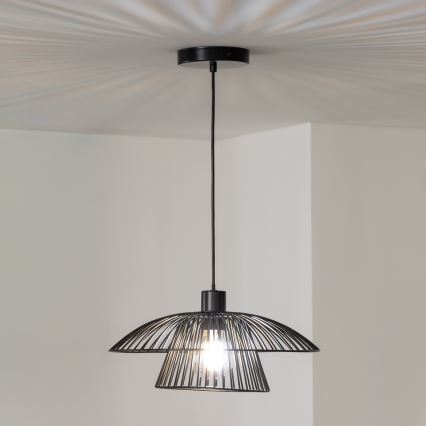 Brilagi - Lámpara colgante LED CERIA WIRE con cable 1xE27/40W/230V, diámetro 38 cm, negro