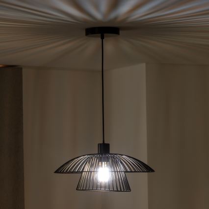 Brilagi - Lámpara colgante LED CERIA WIRE con cable 1xE27/40W/230V, diámetro 38 cm, negro