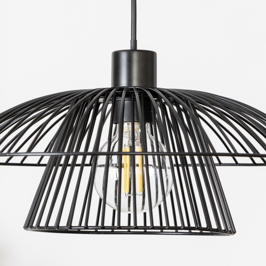 Brilagi - Lámpara colgante LED CERIA WIRE con cable 1xE27/40W/230V, diámetro 38 cm, negro