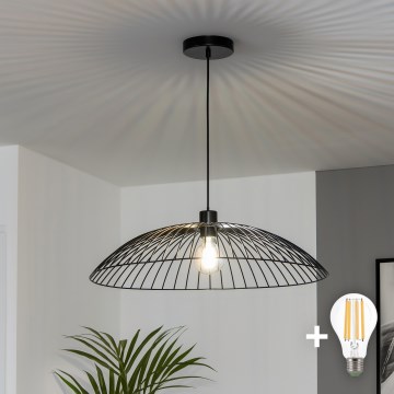 Brilagi - Lámpara colgante LED CERIA WIRE con cable 1xE27/40W/230V, diámetro 60 cm, negra
