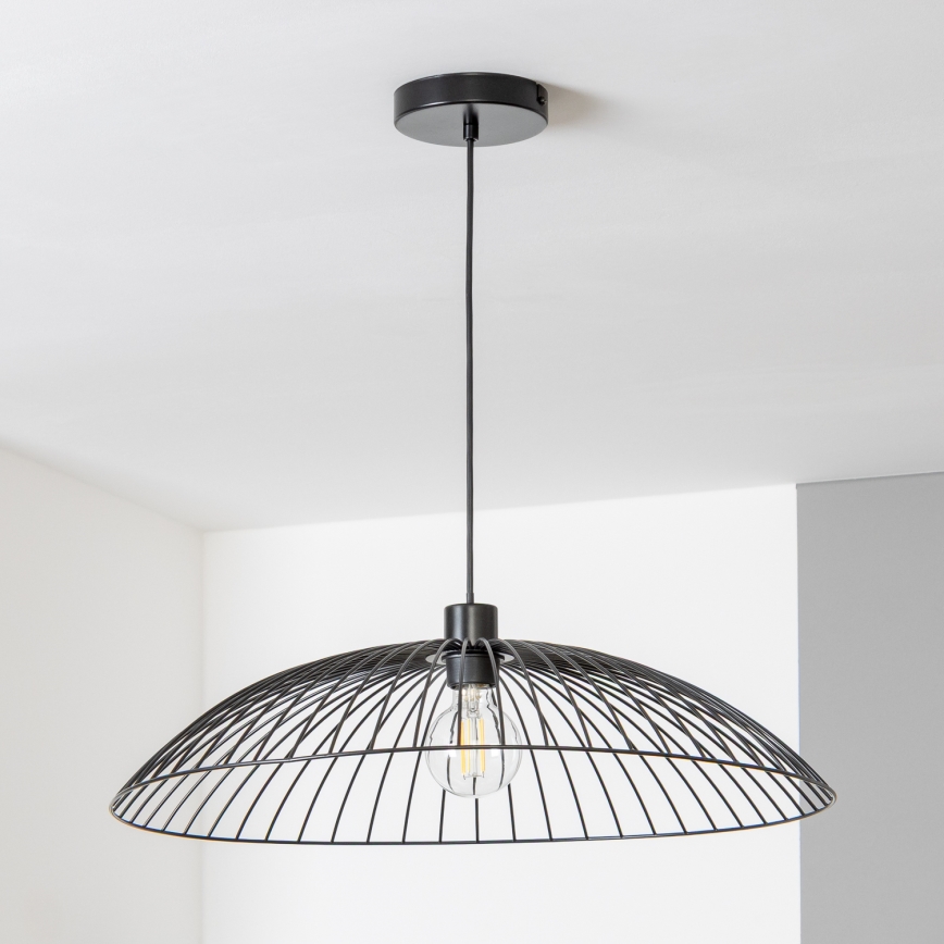 Brilagi - Lámpara colgante LED CERIA WIRE con cable 1xE27/40W/230V, diámetro 60 cm, negra