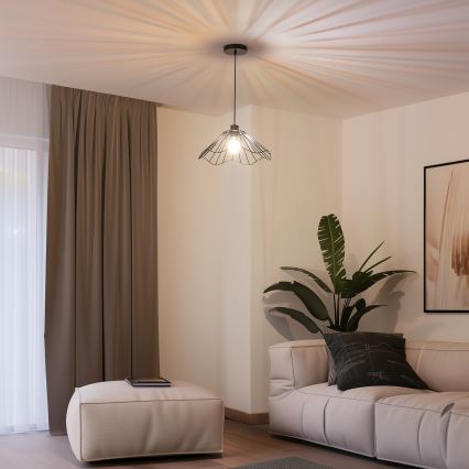 Brilagi - Lámpara colgante LED CERIA WIRE suspendida en cable 1xE27/40W/230V diámetro 40 cm negra