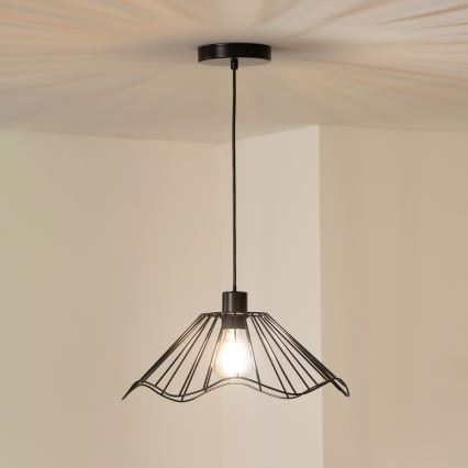 Brilagi - Lámpara colgante LED CERIA WIRE suspendida en cable 1xE27/40W/230V diámetro 40 cm negra
