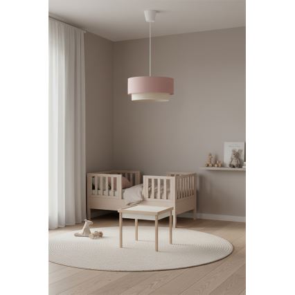 Brilagi - Lámpara colgante LED con cable BOHO BOBO 1xE27/10W/230V Ø 40 cm rosa/crema