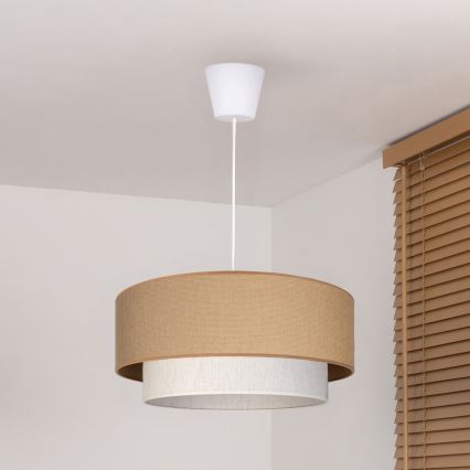 Brilagi - Lámpara colgante LED con cable BOHO ECO 1xE27/10W/230V Ø 40 cm beige/crema