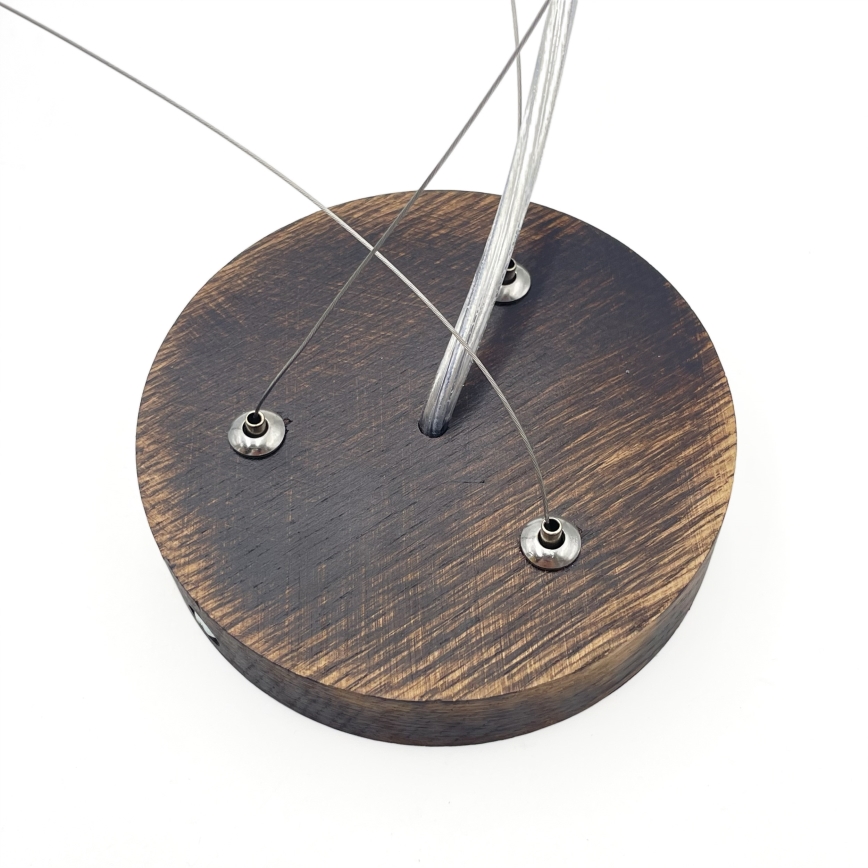 Brilagi - Lámpara colgante LED con cable CARVALHO SMOKEY, 3xE27/60W/230V, roble, diámetro 47,5 cm