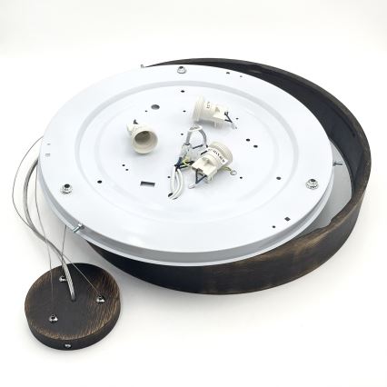 Brilagi - Lámpara colgante LED con cable CARVALHO SMOKEY, 3xE27/60W/230V, roble, diámetro 47,5 cm