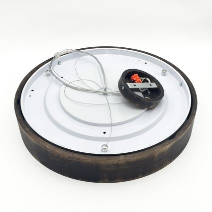 Brilagi - Lámpara colgante LED con cable CARVALHO SMOKEY, 3xE27/60W/230V, roble, diámetro 47,5 cm