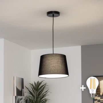 Brilagi - Lámpara colgante LED con cable CERIA 1x E27/40W/230V, diámetro 30 cm, negra