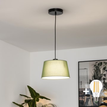 Brilagi - Lámpara colgante LED con cable CERIA 1xE27/40W/230V diámetro 25 cm verde