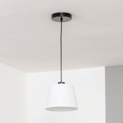 Brilagi - Lámpara colgante LED con cable CERIA 1xE27/40W/230V Ø 20,5 cm blanca