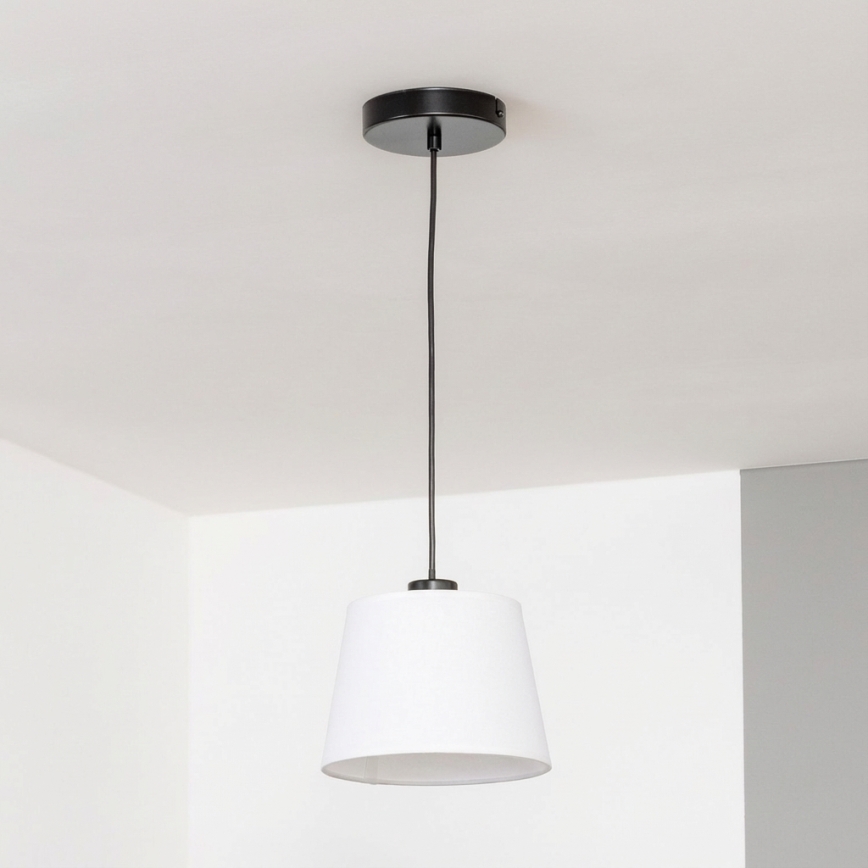 Brilagi - Lámpara colgante LED con cable CERIA 1xE27/40W/230V Ø 20,5 cm blanca