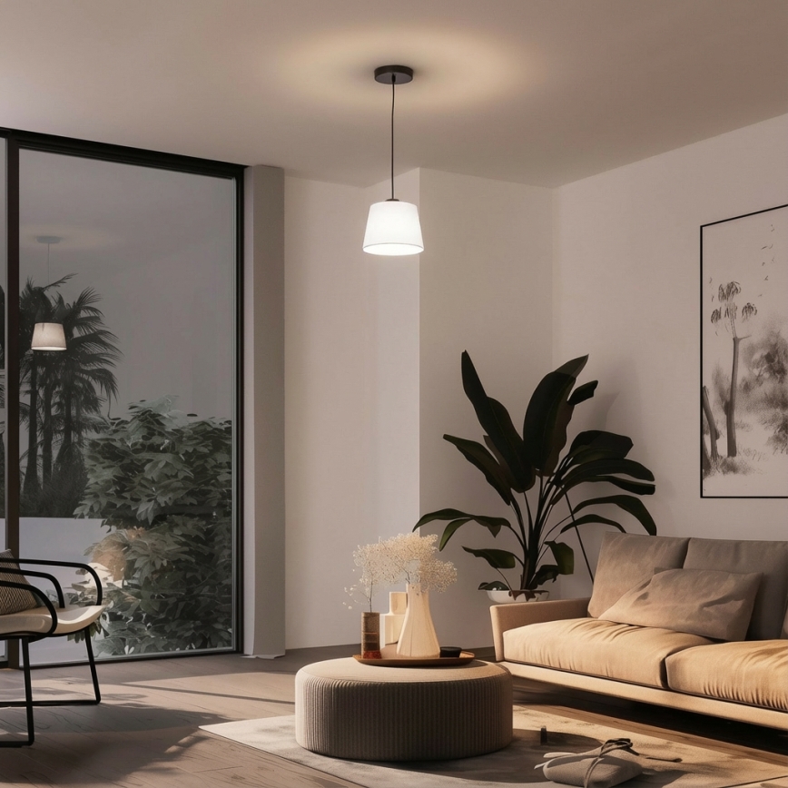 Brilagi - Lámpara colgante LED con cable CERIA 1xE27/40W/230V Ø 20,5 cm blanca