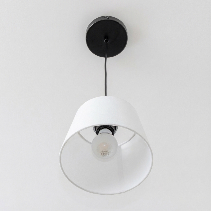 Brilagi - Lámpara colgante LED con cable CERIA 1xE27/40W/230V Ø 20,5 cm blanca