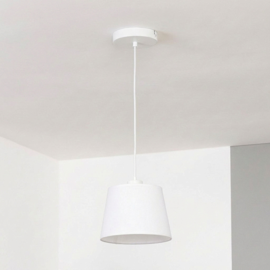 Brilagi - Lámpara colgante LED con cable CERIA 1xE27/40W/230V Ø 20,5 cm blanca