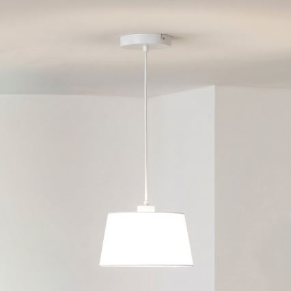 Brilagi - Lámpara colgante LED con cable CERIA 1xE27/40W/230V Ø 25 cm blanca