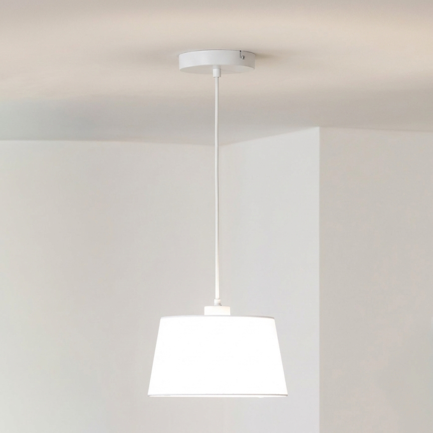 Brilagi - Lámpara colgante LED con cable CERIA 1xE27/40W/230V Ø 25 cm blanca
