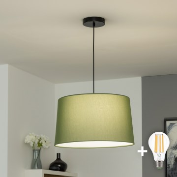 Brilagi - Lámpara colgante LED con cable CERIA 1xE27/40W/230V Ø 45 cm verde
