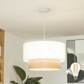 Brilagi - Lámpara colgante LED con cable CERIA 1xE27/40W/230V Ø 50 cm blanca/beige