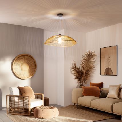 Brilagi - Lámpara colgante LED con cable CERIA BOHO 1xE27/40W/230V, diámetro 70 cm, marrón