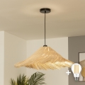 Brilagi - Lámpara colgante LED con cable CERIA BOHO 1xE27/40W/230V diámetro 70 cm ratán