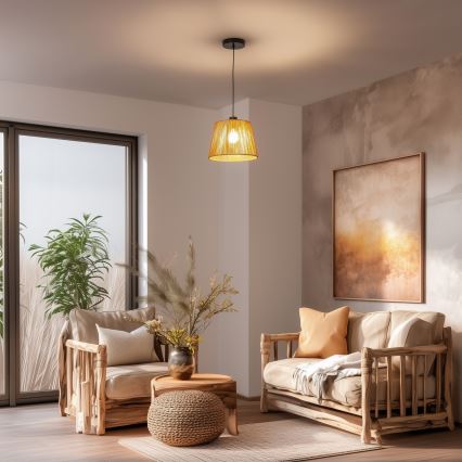 Brilagi - Lámpara colgante LED con cable CERIA BOHO 1xE27/40W/230V Ø 28 cm marrón