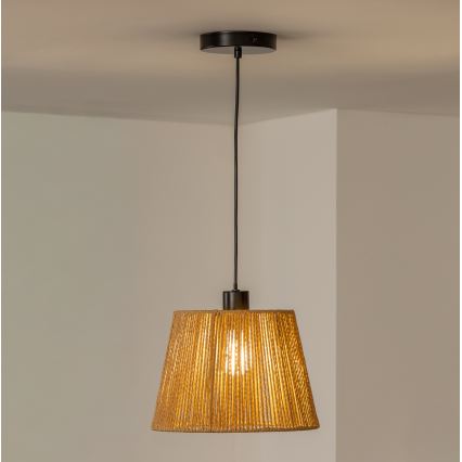 Brilagi - Lámpara colgante LED con cable CERIA BOHO 1xE27/40W/230V Ø 28 cm marrón