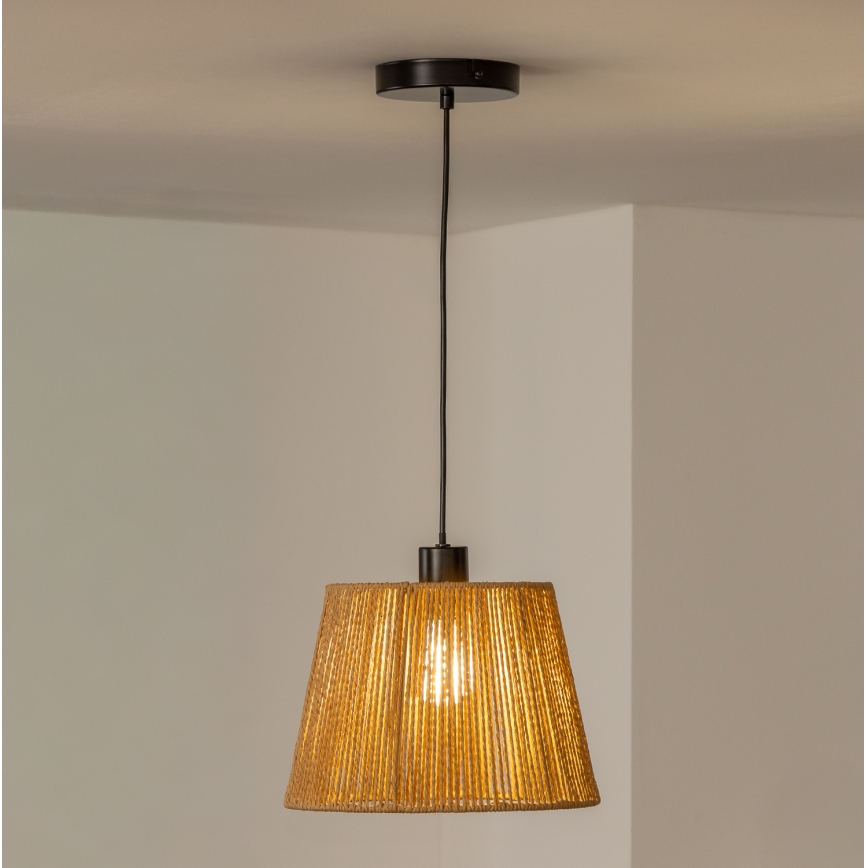 Brilagi - Lámpara colgante LED con cable CERIA BOHO 1xE27/40W/230V Ø 28 cm marrón