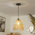 Brilagi - Lámpara colgante LED con cable CERIA BOHO 1xE27/40W/230V Ø 30 cm marrón