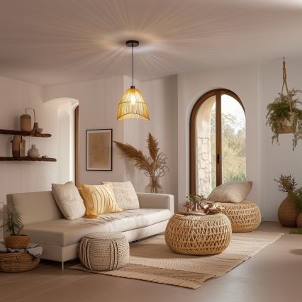 Brilagi - Lámpara colgante LED con cable CERIA BOHO 1xE27/40W/230V Ø 30 cm marrón