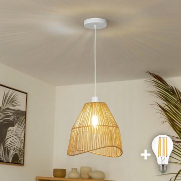 Brilagi - Lámpara colgante LED con cable CERIA BOHO 1xE27/40W/230V Ø 30 cm marrón