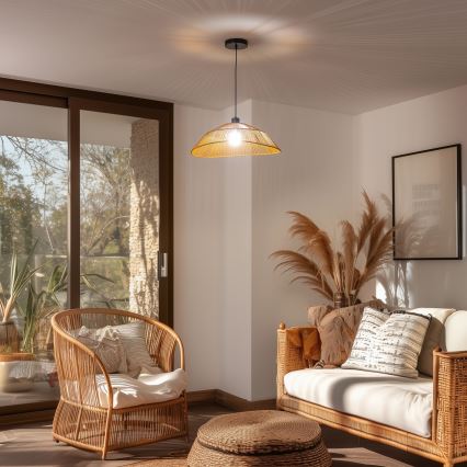 Brilagi - Lámpara colgante LED con cable CERIA BOHO 1xE27/40W/230V Ø 50 cm marrón