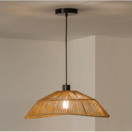 Brilagi - Lámpara colgante LED con cable CERIA BOHO 1xE27/40W/230V Ø 50 cm marrón