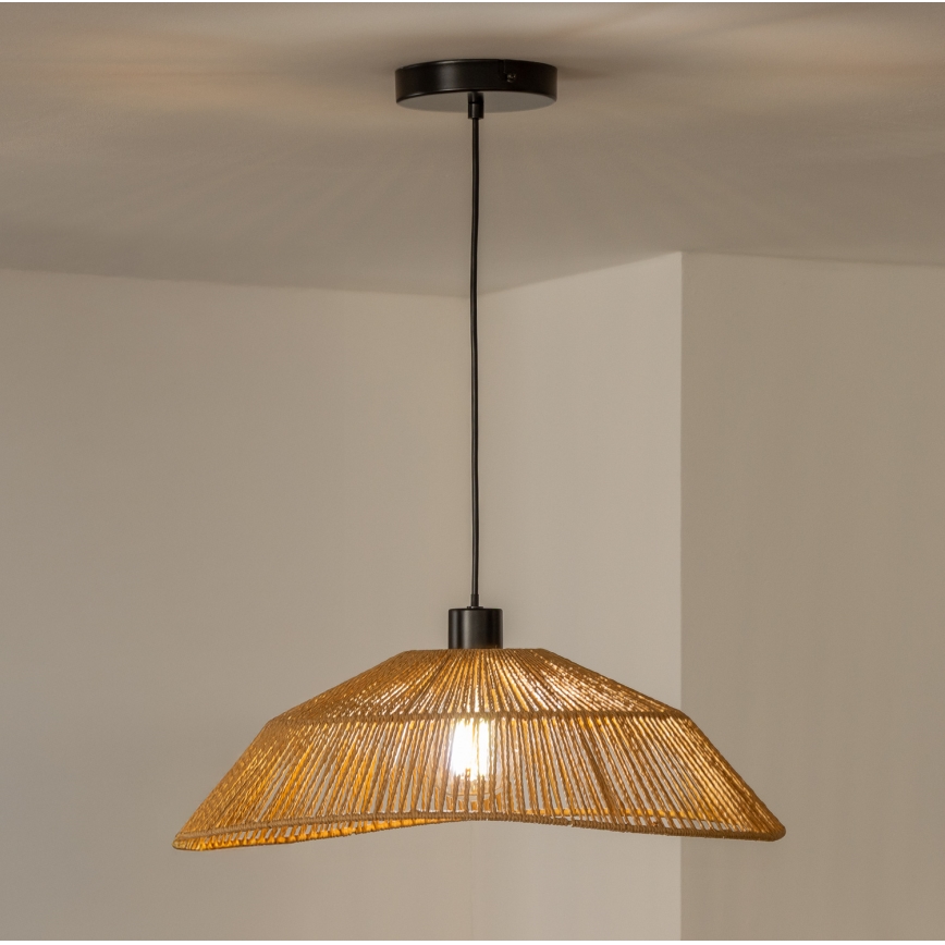 Brilagi - Lámpara colgante LED con cable CERIA BOHO 1xE27/40W/230V Ø 50 cm marrón
