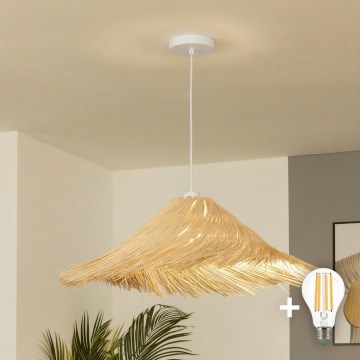 Brilagi - Lámpara colgante LED con cable CERIA BOHO 1xE27/40W/230V Ø 70 cm ratán