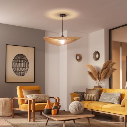 Brilagi - Lámpara colgante LED con cable CERIA BOHO 1xE27/40W/230V Ø 80 cm rafia