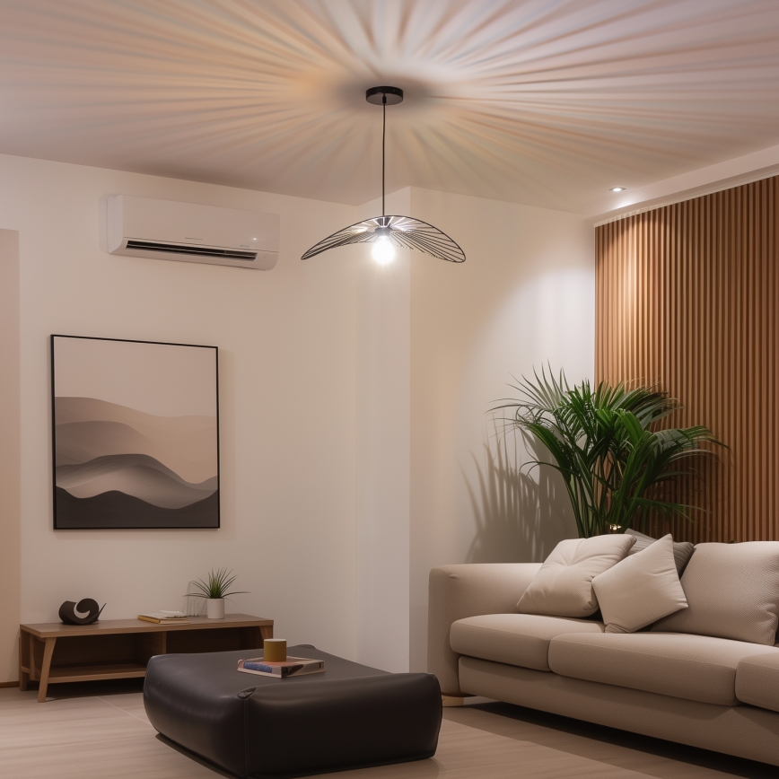 Brilagi - Lámpara colgante LED con cable CERIA WIRE 1xE27/40W/230V 40x56 cm negra