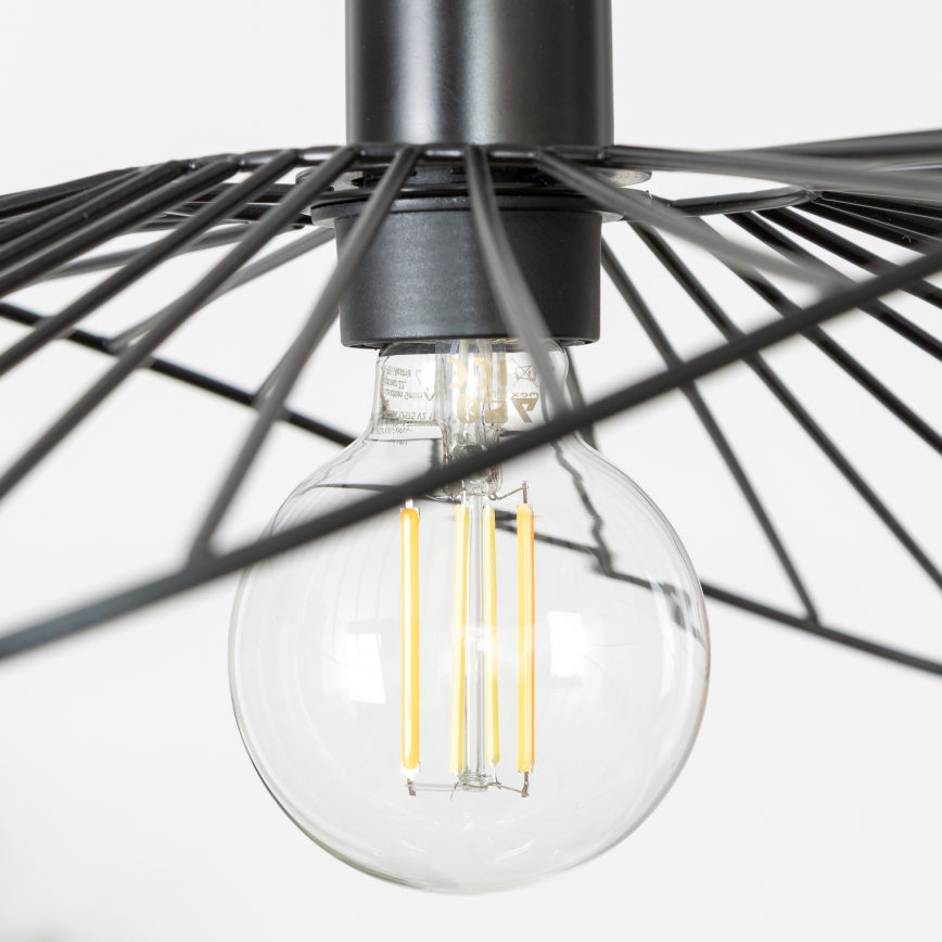 Brilagi - Lámpara colgante LED con cable CERIA WIRE 1xE27/40W/230V 40x56 cm negra