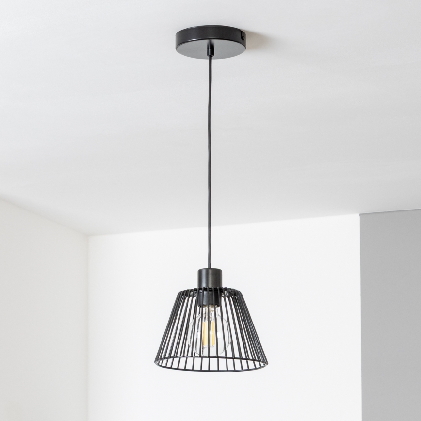 Brilagi - Lámpara colgante LED con cable CERIA WIRE 1xE27/40W/230V Ø 21 cm negra