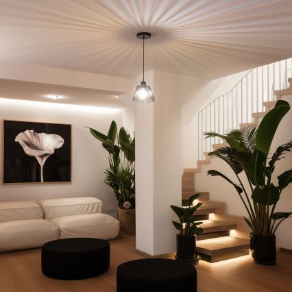 Brilagi - Lámpara colgante LED con cable CERIA WIRE 1xE27/40W/230V Ø 21 cm negra