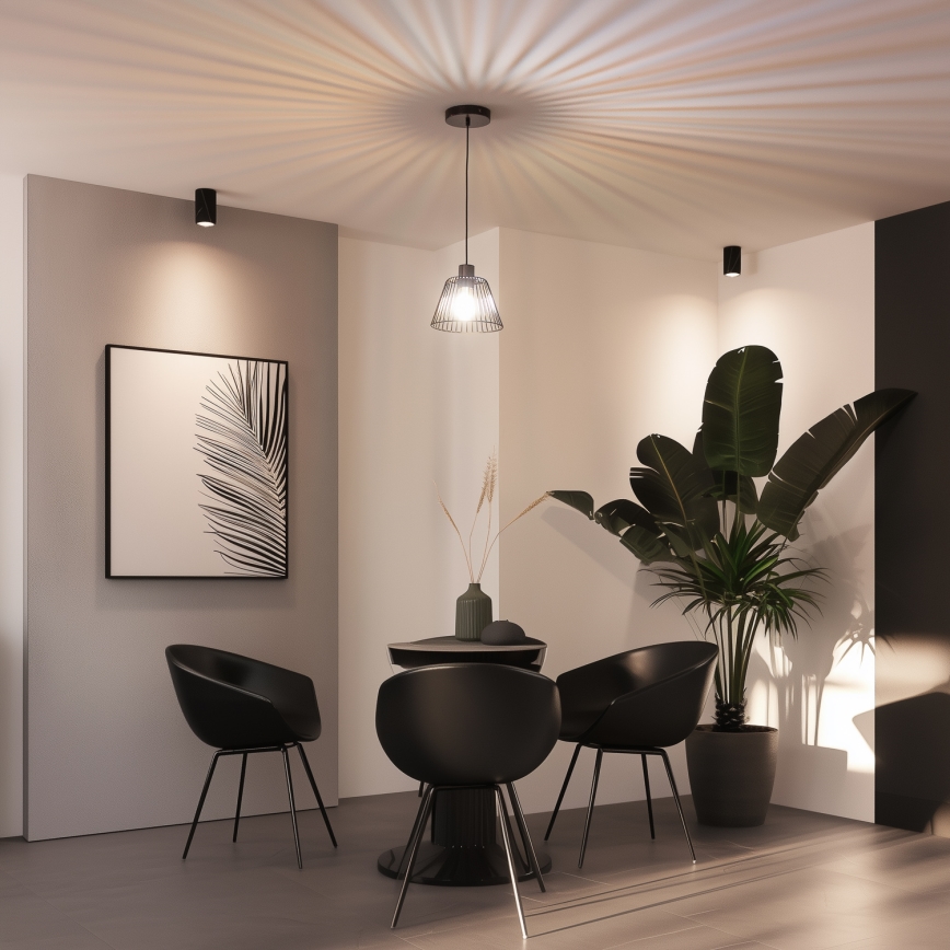 Brilagi - Lámpara colgante LED con cable CERIA WIRE 1xE27/40W/230V Ø 21 cm negra