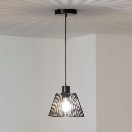 Brilagi - Lámpara colgante LED con cable CERIA WIRE 1xE27/40W/230V Ø 21 cm negra