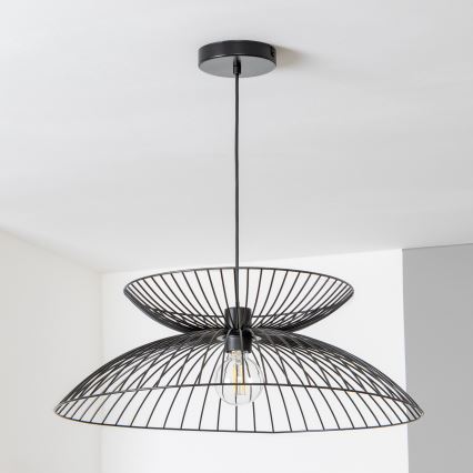 Brilagi - Lámpara colgante LED con cable CERIA WIRE 1xE27/40W/230V Ø 60 cm negra