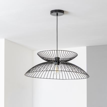 Brilagi - Lámpara colgante LED con cable CERIA WIRE 1xE27/40W/230V Ø 60 cm negra